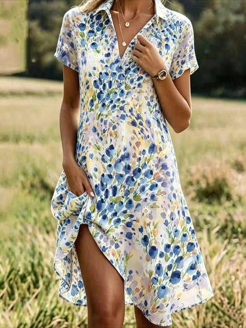 Holiday style print dress medium and long dress m302774