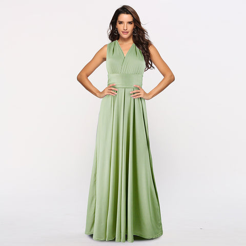 Explosive multi-wearing method multi-rope cross backless sexy bandage dress long dress dress m301601