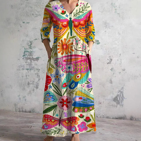 3D print summer urban casual loose dress women m301037