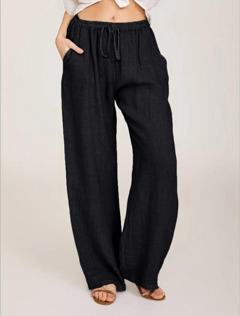 Casual cotton and linen loose yoga trousers for women m301569
