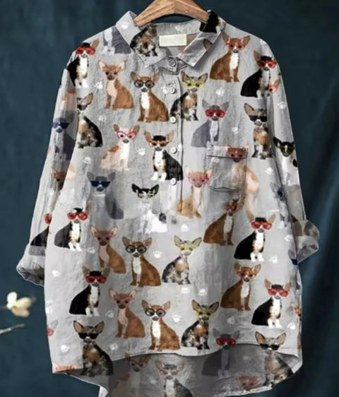 Beauty animal poultry retro print shirt m302888