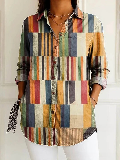 Long Sleeve Button Shirt Line Button Shirt m303196