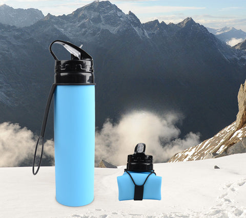 600ml Outdoor Cycling Water Cup Portable Foldable Silicone Water Bag Gift Sports Water Bottle M3330622