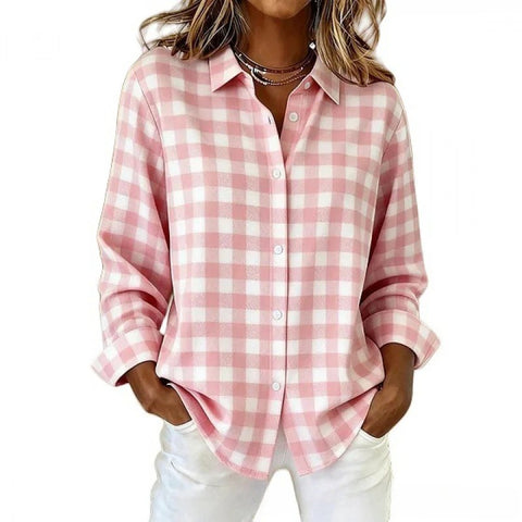 3D digital flower print pink fresh and sweet floral shirt versatile women's top m302217