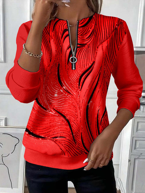 Printed sweater casual sweatshirt top m302179