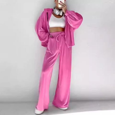 Golden Velvet Suit Fashion Zipper Long Sleeve Sports Wind Hooded Zipper Clothing Casual Suit m301810