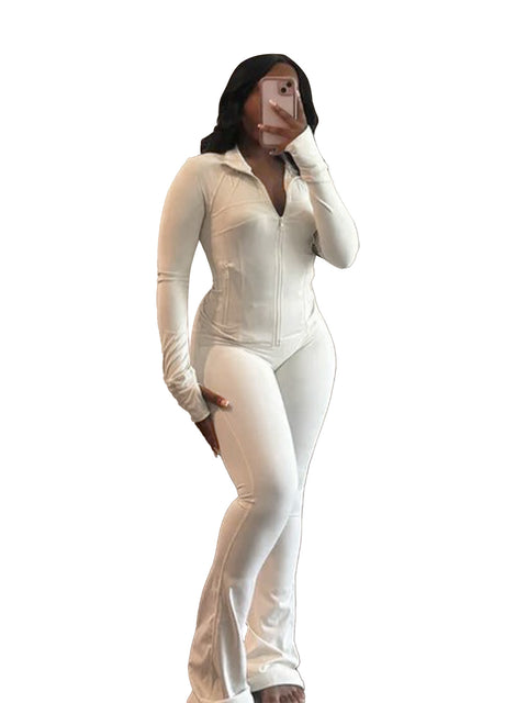 sports and leisure women's clothing, sexy tight-fitting long-sleeved micro-speaker two-piece set m301817