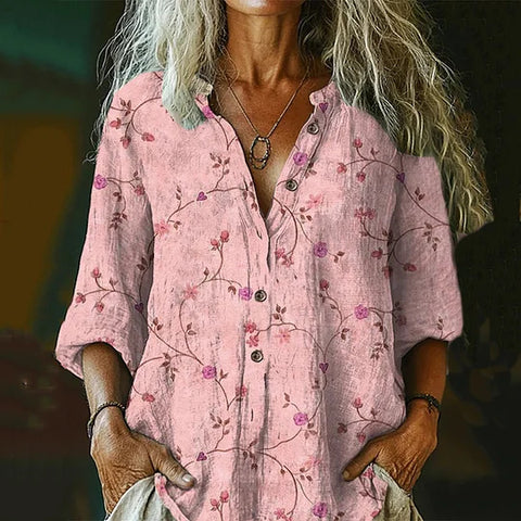 women's large size summer women's casual floral shirt women's small daisy shirt 3D printed shirt m301735