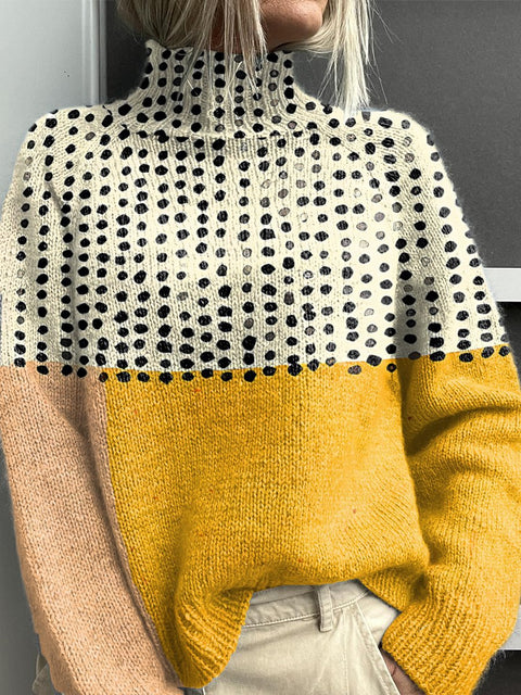 Christmas abstract print casual cape jacket cardigan sweater m302114