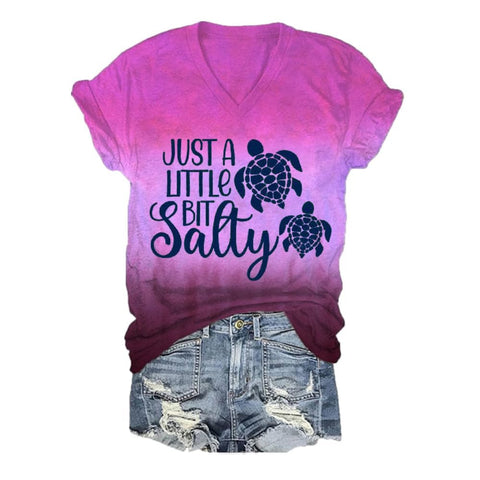 3D digital printing letter series women's V-neck short-sleeved T-shirt m301557