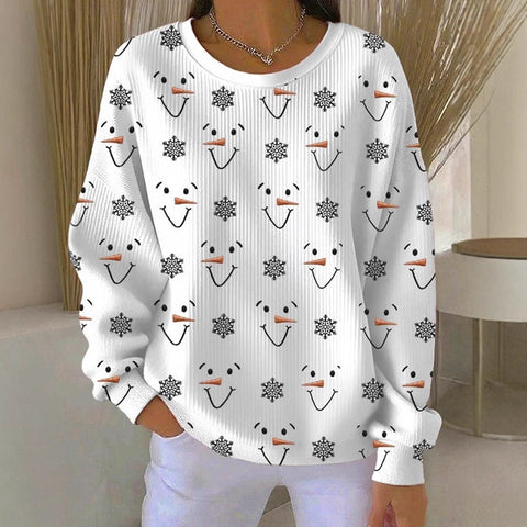 Knitted top snowflake christmas tree mix and match casual commuter sweater m302212