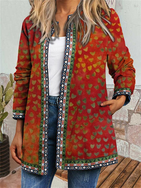 Autumn and winter retro ethnic style print jacket cardigan m303251 03