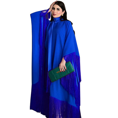 Ladies Bat Sleeve Tassel High Fashion Dress Party Dress m301183