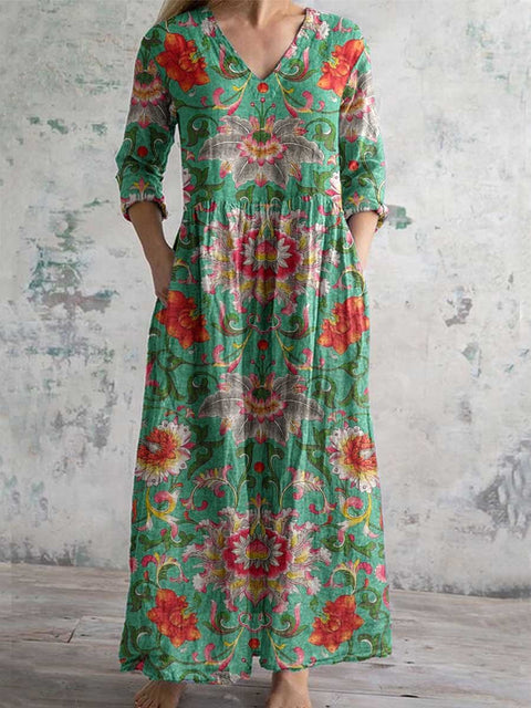 3D printing summer casual loose long-sleeved dress m301729