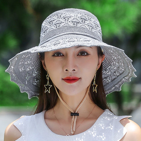 Wave edge empty top hat for women's summer outdoor sun protection and sunshade hat m3331172