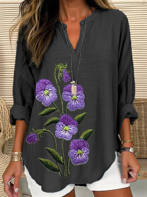 Loose printing round neck casual large size pullover women's clothing T m301359
