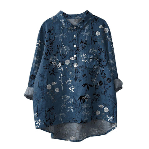 Loose printing round neck casual large size women's T-shirt m302702