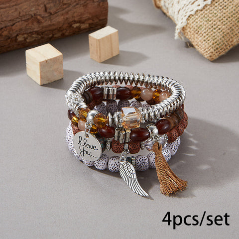 New Bohemian Bracelet Creative Tassel Multi-layer Beaded Bracelet m3331286