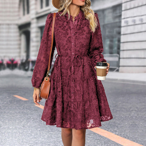 Elegant Lace Long Sleeve Dress m302104