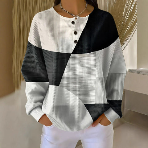 New retro 3D digital printing three-button stand-up collar Polo sweater m302116