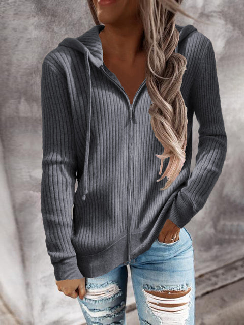 Thickened casual sweater loose knitted sweater zipper cardigan m303220