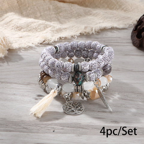 New Bohemian Bracelet Creative Tassel Multi-layer Beaded Bracelet m3331286