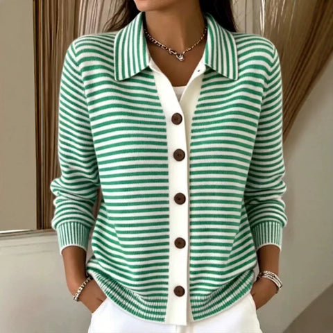 Knitted striped sweater cardigan jacket m303216