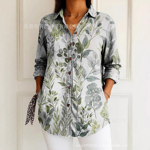Long Sleeve Button Shirt Line Button Shirt m303196