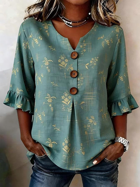 Digital printing sweet and cute T-shirt lace sleeve m302842