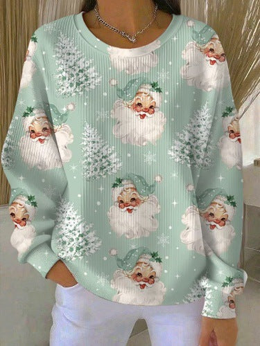 Knitted Women's Christmas Crew Neck Long Sleeve Pullover Women's m302124