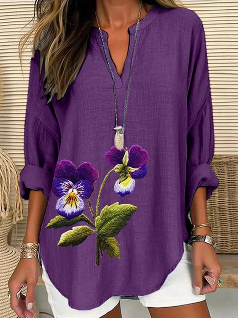 Loose printing round neck casual large size pullover women's clothing T m301359
