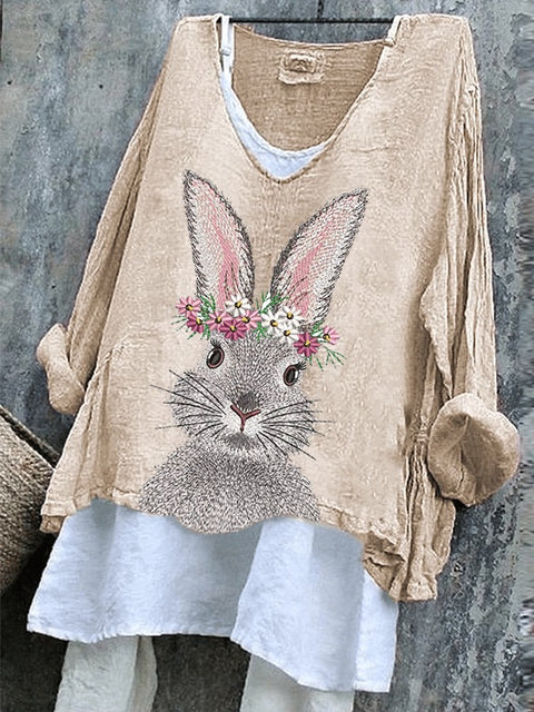 Women's pullover loose casual long-sleeved 3D printed pullover T-shirt m302447
