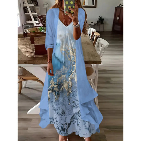 Women's inner dress two-piece floral print dress m302894
