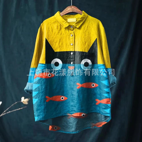 Beauty animal poultry retro print shirt m302888