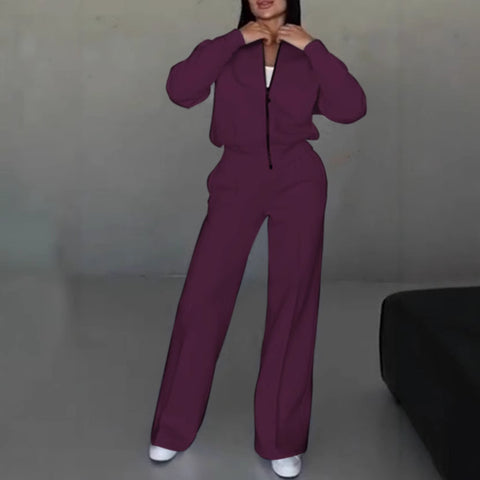 Winter velvet women's suit women's solid color sweater casual suit m301676