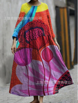 Printed Casual Loose Dress Women FF303188