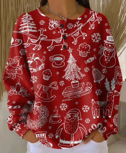 New retro 3D digital printing three-button stand-up collar Polo sweater m302116