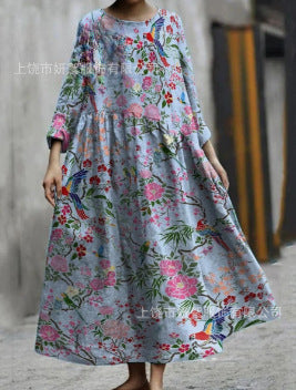 Printed Casual Loose Dress Women FF303188