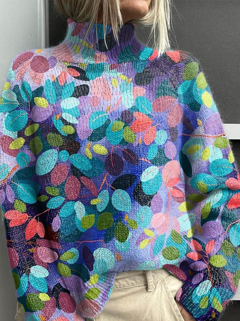 Christmas abstract print casual cape jacket cardigan m301686