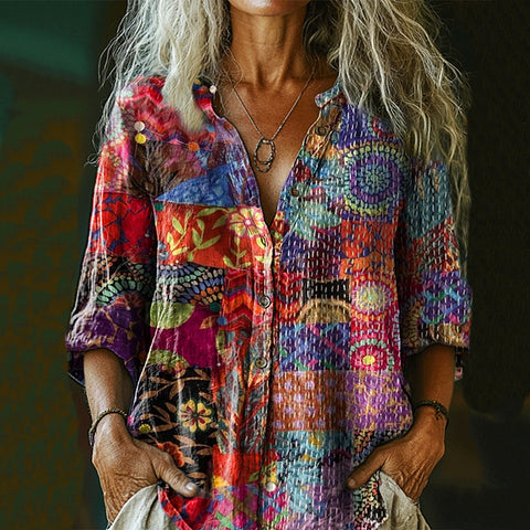 women's large size summer women's casual floral shirt women's small daisy shirt 3D printed shirt m301735