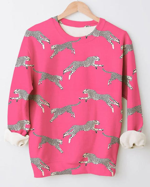 Casual floral 3D printed crew neck sweater m302127
