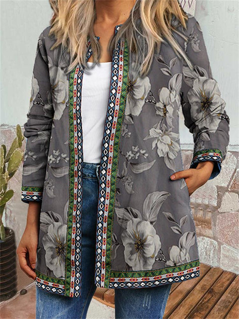 Autumn and winter retro ethnic style print jacket cardigan m303251 03