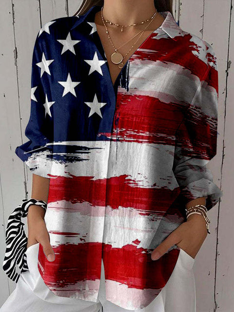 Spring and Autumn Independence Day national flag printed shirt new explosion m301630