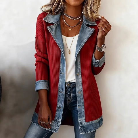 New women's clothing fashionable and elegant slim-fitting long-sleeved splicing jacket m303210
