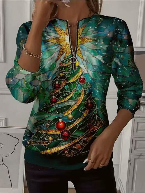 Printed sweater casual sweatshirt top m302179