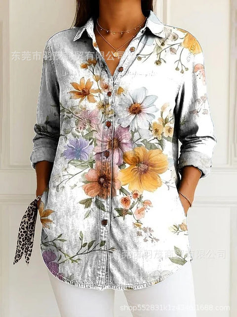 Long Sleeve Button Shirt Line Button Shirt m303196