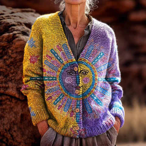 Imitation sweater women's European and American style new loose v-neck long-sleeved cardigan m301888