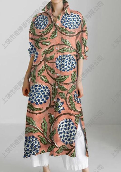 Autumn and winter casual abstract art printing long-sleeved slit skirt m303183