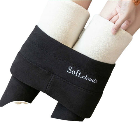 Autumn and winter high waist and thin small feet trousers warm cotton trousers tide spot m301734