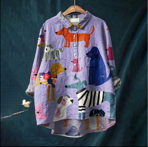 Beauty animal poultry retro print shirt m302888